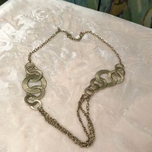 Gold tone statement necklace. Large bold circles
